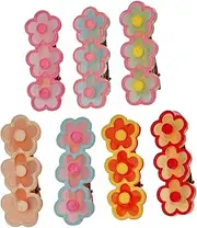 Vaguelly 7pcs Flower Hairpin Durable Acrylic Metal Alligator Clips for Women Stylish Barrettes for All Hair for Hair Styling and Makeup Application