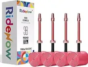 4 Pack RideNow TPU Inner Tubes 700C x 18-32C / 32-47C with 45mm/65mm/85mm Metal Presta Valve, Removable Valve Cores for All Road or Gravel Bike (Include Bike Tube Patch Repair Kit)
