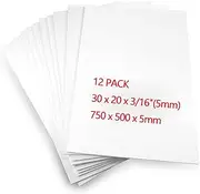 Foam Board 20" x 30" x 3/16" (5mm) - 12 Pack, White Poster Board, Double-Sided, Acid-Free Foam Core Board for Signs, Presentations, Schools, Offices, and Art Projects