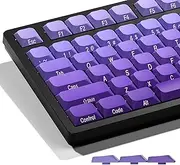 OHY Purple Keycaps - XVX Low Profile Side Printed Keycaps, 127 Keys Gradient Purple Keycaps for Cherry Gateron MX Switches Mechanical Keyboard