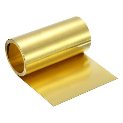 Brass Sheet Roll, 0.2 x 150 x 2500mm Metal Flashing Brass Foil Roll, Gold