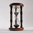 Glass Wood Hourglass Stand Iron Sand for 1 Minute Timer Home