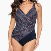 Miraclesuit NWOT Shimmer Links Colorblock Oceanus Multicolor Size 12 Bra Top