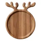 Festive Wooden Serving Board Christmas Dinner Presentation Plate Elegant Antler