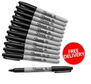 Black Sharpie Fine Point Tip Permanent Marker Pens 1,2,4,6,8,10,12,24,50,100