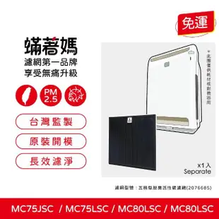 【蟎著媽】瓦楞型脫臭活性碳濾網(適用 Daikin 大金 空氣清淨機 MC75LSC MC75JSC MC80LSC MC80JSC)