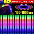 Up 1000x LED Foam Glow Sticks RGB Thunder Wand Stick Flashing Light Rave Party