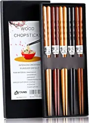 5-Pairs Reusable Set of Chopsticks, Natural Wood Chopstick and Minimalism Japane
