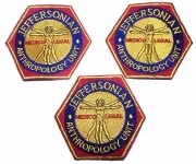 Bones Jefferson Anthropology Unit Show Round Embroidered Iron on Patch Set of 3
