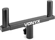 Vonyx WMS-03 Double Speaker Tripod - Double Tripod Arm, 2 x 35 mm, Two Speakers on One Tripod, Adjustable Width, Durable, Material: Powder-Coated Steel, Suitable for Top-Hat Speakers, Colour: Black