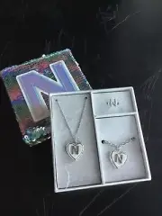 Boxed Tween Brands Matching Initial ‘N” Opening Locket & Bracelet & Initial Ring