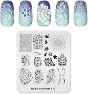 Alexnailart Nail Stamping Plate Nail Image Templates Stencil Nail Art DIY Manicure Printing Tool for Nail Art Design Flowers (FA073)