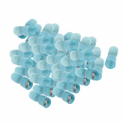 A● 50 Pcs FDD2-250Heat Shrink Insulated Female Spade Wire Terminals AWG16-14Blue
