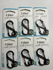 Nite Ize S-Biner SlideLock No2 BlacK Stainless Steel Construction Lot Of 6