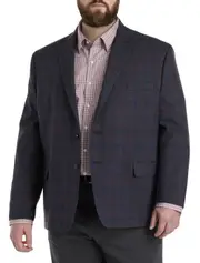Michael Kors Big & Tall Plaid Sport Coat in Plum at Nordstrom, Size 56