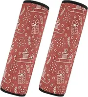 Car Seat Belt Pads 2 Pack Breathable Car Seatbelt Shoulder Cover Camera Bag Strap Cover Car Accessories for Women Men Kids S Cute Christmas Pattern
