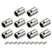 10Pcs 5.5mm Metal Shoelace Tips Screws Shoelace End Tip Cords End Silver