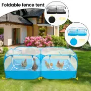 Portable Chicken Run Coop Collapsible Small Animal Playpen With Detachable gunXB