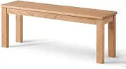 LYXWGRZD Dining Bench, Farmhouse Wood Bench, Table Benches with Rounded Corner, Entryway Bench, Kitchen Bench, Reinforcement Triangle, Bench end of Bed(Natural,80cm/31.4in)