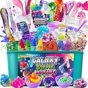YOPINSAND Galaxy DIY Slime Kit, Slime Making Kit for Girls 10-12, Galaxy Slime, Foam Slime, Butter Slime with Add-ins, Foam Balls, Charms, Slime Party Favours, Gift Toy for Children