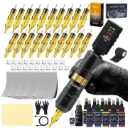 Wireless Ttattoo Kit Complete Pen Machine with Led Power Supply Ink Needles