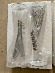 TWO Lenox Heiress Pattern Toasting Champagne Flutes Crystal Stemware 10.5" NIB