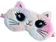 HAMPPLIES Plush Cat Eye Mask for Comfortable Sleep Eye Cover Lightweight Blindfold for Naps Travel and Nighttime Use Ergonomic Design Blocks Light Portable Storage