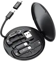60W Type-C to USB to Fast Charging Adapter Kit Black Plastic for Mobile Phones 14 13 12 Pro OTG Converter Multi Storage Box