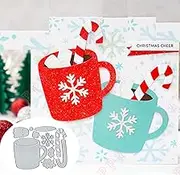 Christmas Snowflake Cup Metal Die Cuts,Merry Christams Snow Flower Leaf Cutting Dies Cut Stencils DIY Scrapbooking Decorative Embossing Paper Scrapbooking Card Making