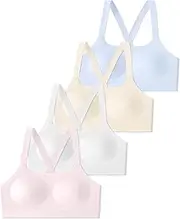 [SALIA GIRL] Seamless Crossback Training Bra for Tween & Teen Ultra Soft Light Sport Bras