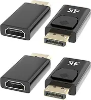 4 x DisplayPort to HDMI, 4K DP to HDMI, HDMI DisplayPort Adapter, HDMI to DisplayPort Adapter, DisplayPort to HDMI Adapter, DP to HDMI Adapter for Dell, Lenovo, HP, GPU, AMD