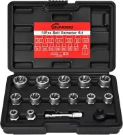 Bolt Extractor Set, 15PCS Easy Out Bolt Extractor Kit, 3/8" Drive Impact Strippe