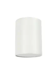 Aiko 1 Light Round Batten Fix in White Linen