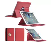 Red 360°Rotating Smart Wake up Flip Leather Case Cover for New Apple Ipad Air 2