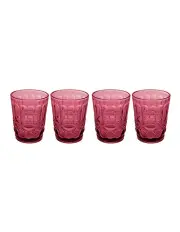 [Casa Domani] Gabriella Double Old Fashion Glass 4 Pieces Gift Boxed in Pink