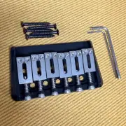 BN-510-B Hardtail Black and Stainless Guitar Bridge String Through