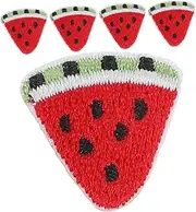 jojofuny 5pcs Watermelon Shape Embroidered Applique Patches for DIY Clothing Creative Fruit Design Easy Sewing Bright Color for Garments and Crafts