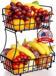 Canasta para frutas y verduras frutero de piso cocina grande de mesa de metal