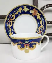 Bernardaud France ROMA BLUE Breakfast Cup And Saucer RARE! Never Used BRAND NEW