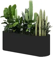 Sions Freestanding Planter Garden Beds, Outdoor Galvanized Planter Raised Garden Boxes, Raised Vegetable Gardens and Balcony Plant Tray Planting Beds,Black 50cm*30cm*50cm