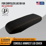 Console Lid Pull Over Cover Leather for Chrysler LHS 1999-2004 Orange Stitch