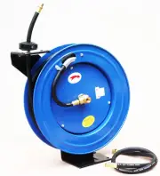 Auto Retractable Hose Reel Commecial steel w/ 50ft x 38"Rubber Hose Max 300PSI