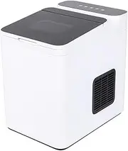 Household Small Ice Machine, Portable Mini Ice Maker, 10-12 Kg / 24 H, 9 Ice / 6-10 Min Nugget Ice Maker Countertop with Ice Basket for Bar Party Kitchen, White,110V60HZ-White