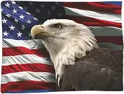 4th of July American Eagle Flag Throw Blanket for Couch, Independence Day Patriotic Super Soft 50" x 60" Fleece Blanket - Aldult Anti-Pilling Warm Flannel Blanket,Blanket for Sofa Bed