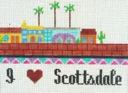 I Love Scottsdale Hand Painted Needlepoint Canvas