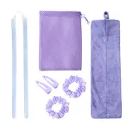 7 Piece Set Of Hair Gel Curler Express Kit Heatless Curly Sticks Long Rollers & Curlers