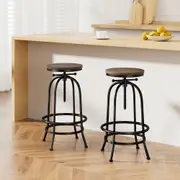 2X Artiss Bar Stool Kitchen Stools Wooden Barstools Chairs Metal
