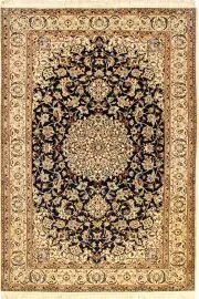 Habibian Medallion Hand Knotted Wool & Silk Rug - 210x134 by Cyrus Rugs