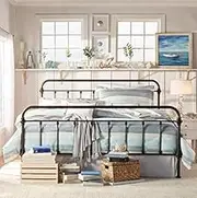 Istyle Monaco Queen Bed Frame Metal Black