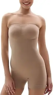 [SHAPERX] Strapless Shortie Bodysuit for Women Tummy Control Shapewear Seamless Sculpt Body Shaper with Removable Straps